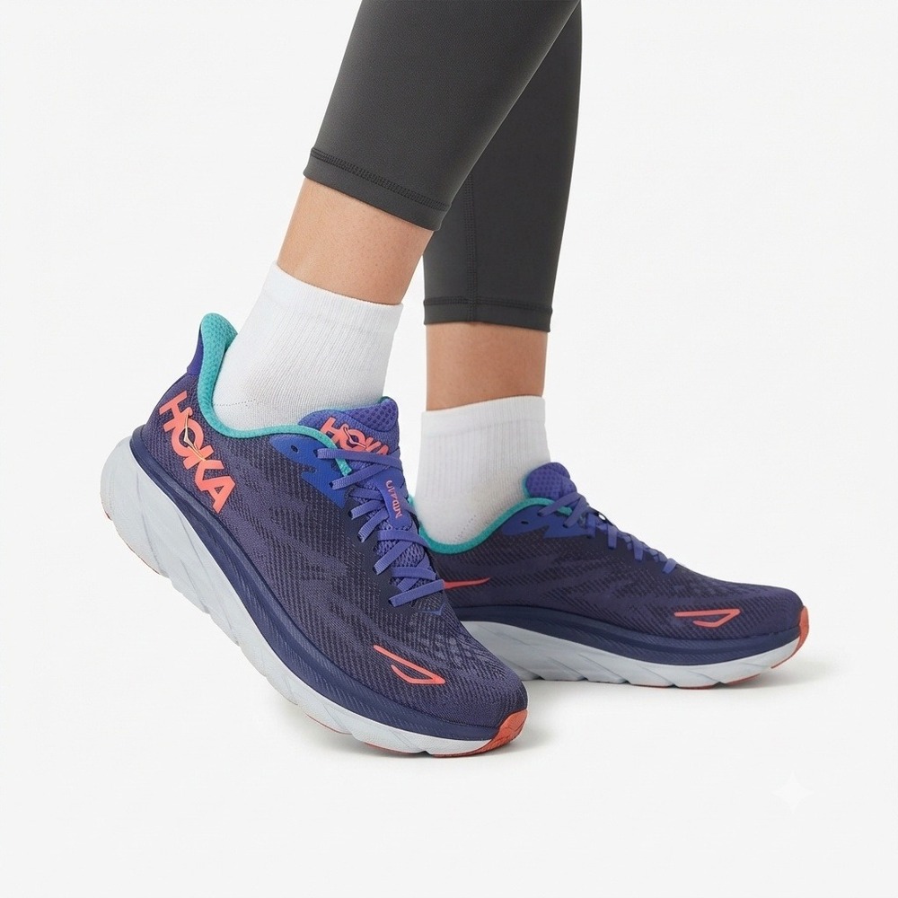 Hoka Clifton 9 Womens 11 11B Running Shoes Black Copper Pink 1127896-BCCRM